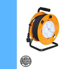 HJR 10-50 Kábeldob, fém talp, 4 földelt aljzat, 50 m, IP44, 3 x 1,5 mm²