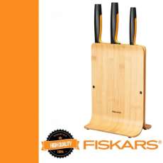 FISKARS késkészlet, 3 részes, bambusz blokkban