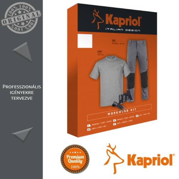 Kapriol munkaruha szett szürke (nadrág+öv+póló)
