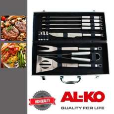 AL-KO Grillkészlet kofferben, rozsdamentes acél (12 részes)