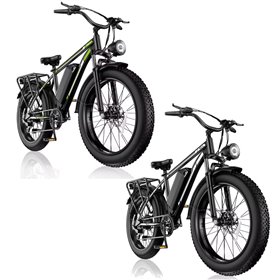 HIQIS F26 Elektromos Kerékpár 26" Fekete/Zöld-Fehér 750Wh