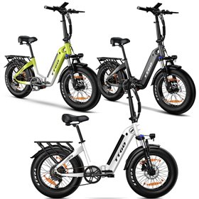 TTGO F6 Összecsukható Elektromos Kerékpár 20" Fehér|Zöld|Metálszürke 900Wh