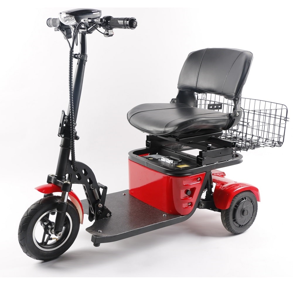 W3S2 Elektromos összecsukható 3 kerekű robogó Piros 500W