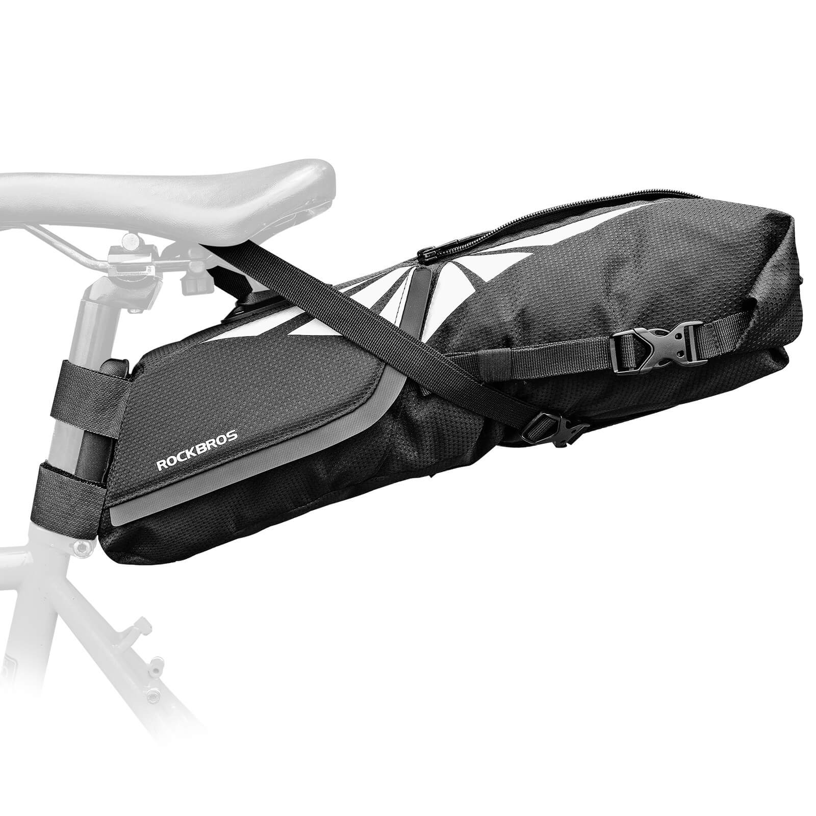 ROCKBROS Fahrrad Satteltasche 100% Wasserdicht 8L mit Reflektoren