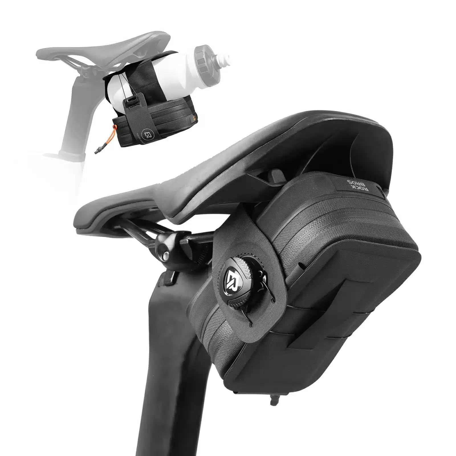 ROCKBROS Kerékpár nyeregtáska forgó gombos állítórendszerrel kompakt vízálló palacktartóval