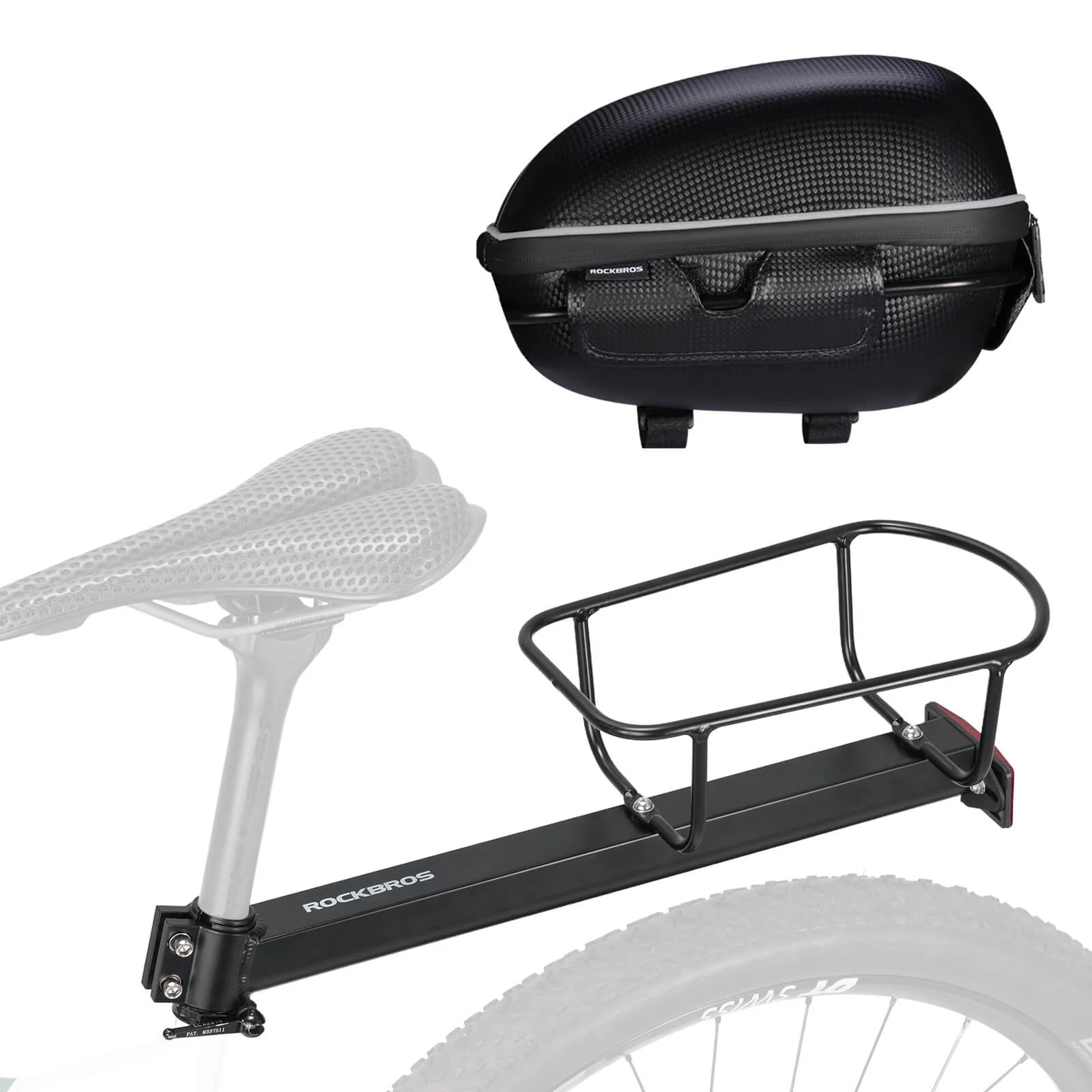 ROCKBROS Gepäckträgertasche Wasserfest Schnellspanner Design mit Halterung