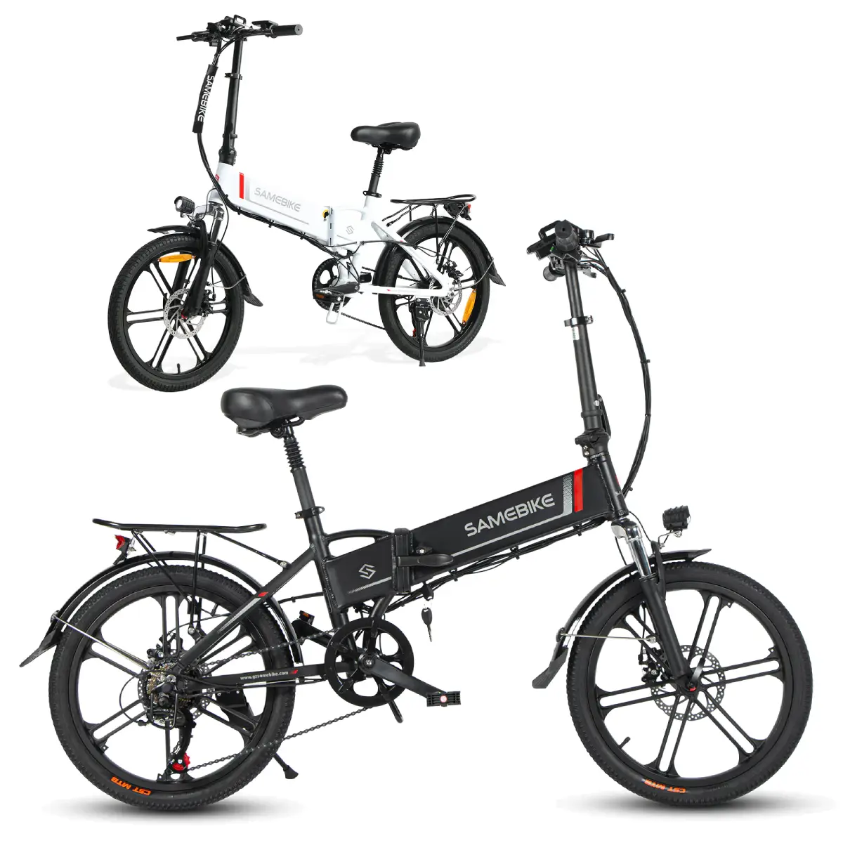 SAMEBIKE 20LVXD30-II Összecsukható Elektromos Kerékpár 20" Fekete|Fehér | 480Wh