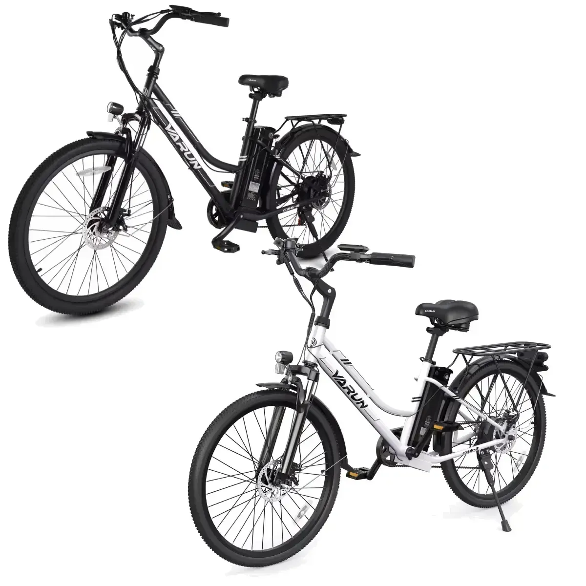 VARUN Sleeper C26-2 Elektromos Kerékpár 26" Fekete|Fehér| 380Wh