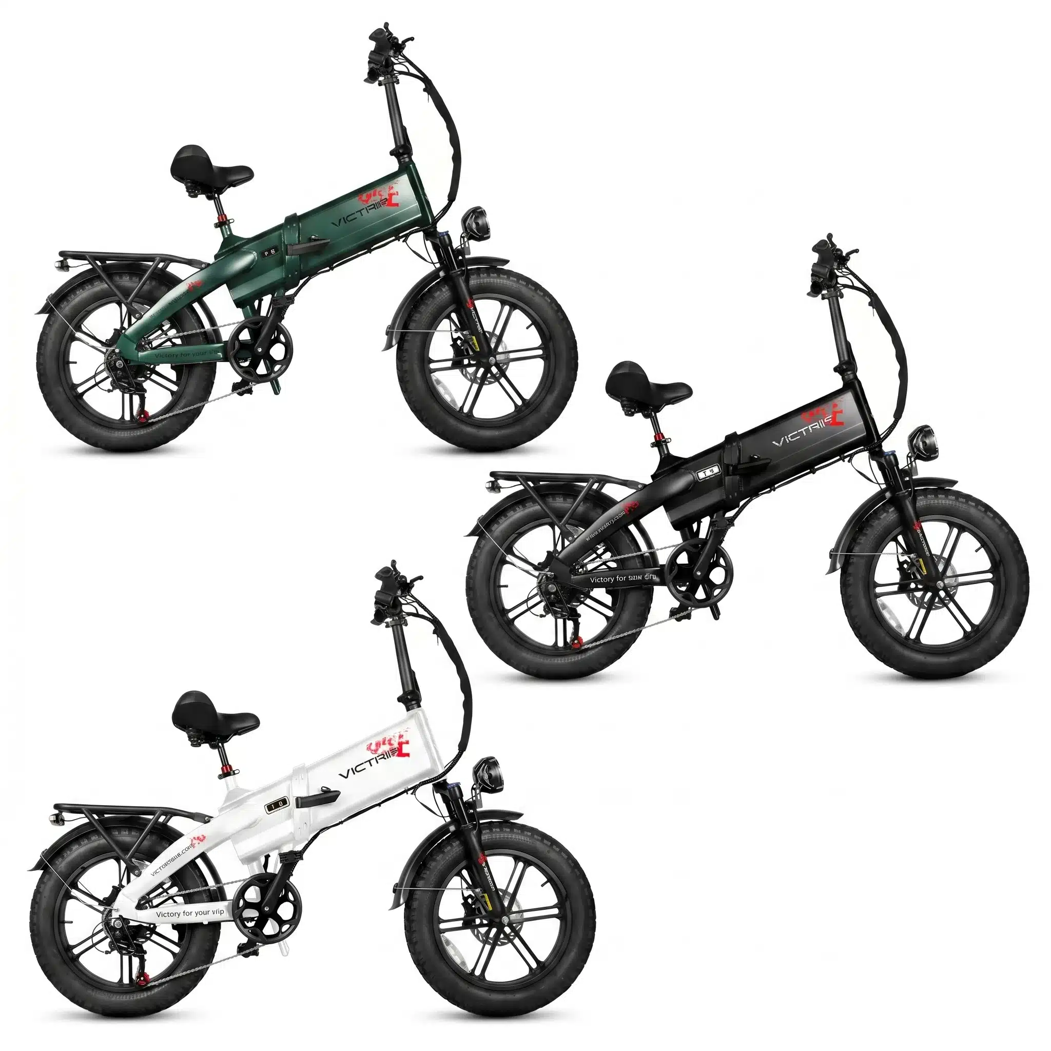 VICTRIP T6 Összecsukható Elektromos Kerékpár 20" Fekete|Fehér|Zöld 2640WH