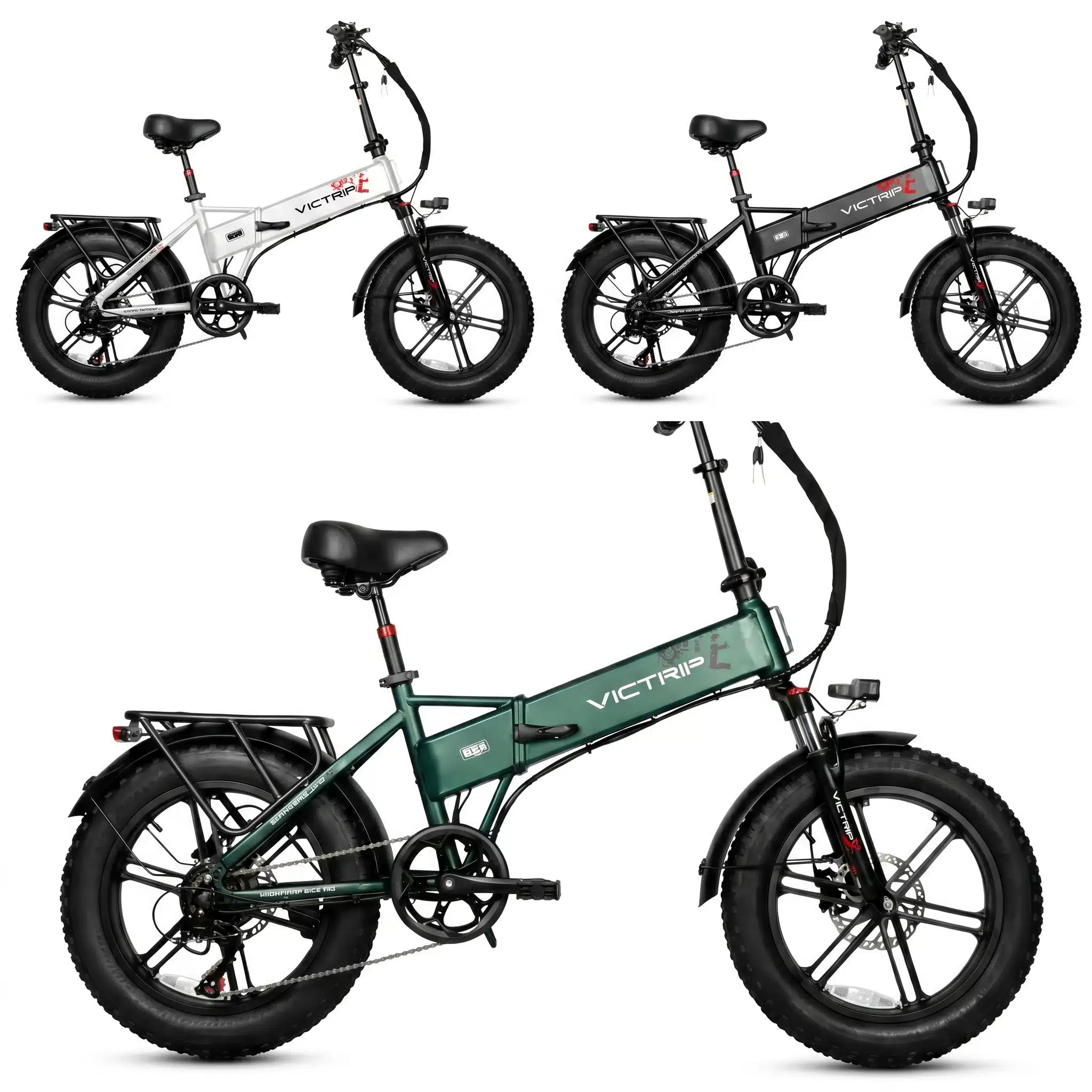 VICTRIP T5 Összecsukható Elektromos Kerékpár 20" Fekete|Fehér|Zöld 960WH